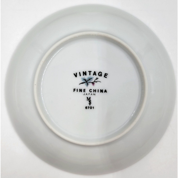 3 Vintage Fine China Japan #6701 Grapevine Blue Green Leaf Fruit Dessert Bowls - Picture 6 of 6